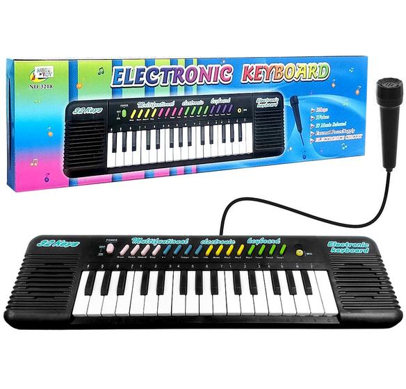 Imagem de Pianinho com Microfone Teclado Interativo Karaokê Musical