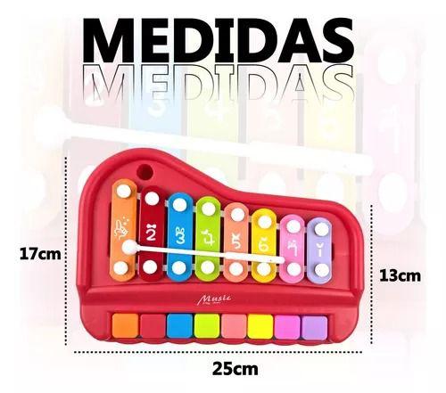 Imagem de Pianinho Infantil Xilofone Teclado Musical 2 Em 1 