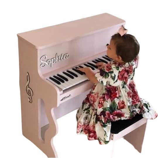 Imagem de Piano AL8R infantil Rosa Milkshake Albach - Presente de luxo Lindo Educativo Teclado musical profissional