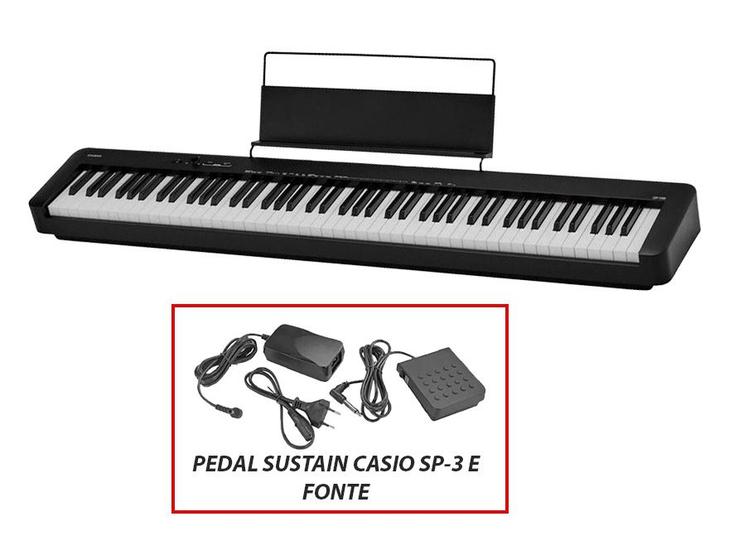 Piano Casio Cdp S100 Preto c/ Fonte + Suporte Dolphin Em X ...