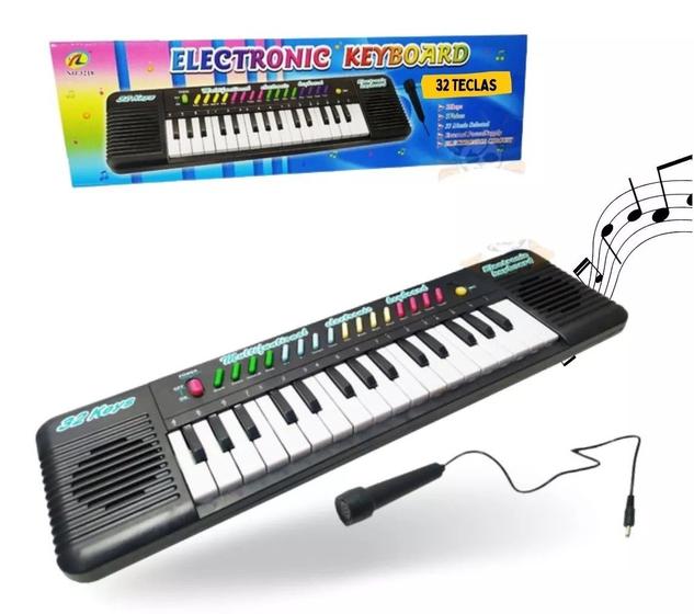 Imagem de Piano de Brinquedo Teclado Infantil Musical com Karaokê e Microfone para Crianças