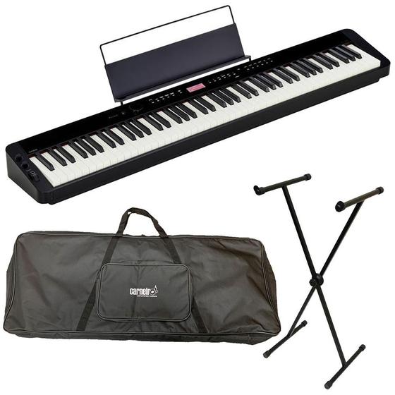 Piano Digital Casio PXS3000 Preto + Capa + Estante Instrumentos de