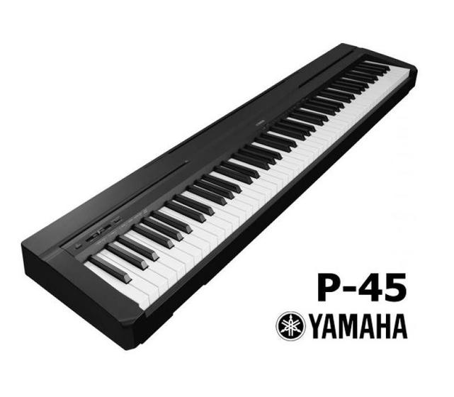 Imagem de Piano Digital Yamaha P45B Preto 88 Teclas com Fonte