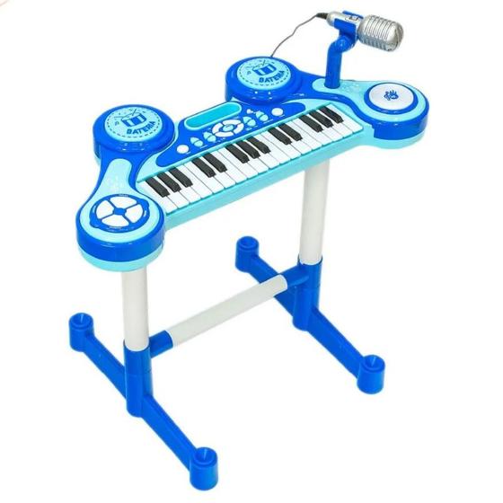Imagem de Piano Infantil Eletrônico Primeiro Grande Show Azul - Unik