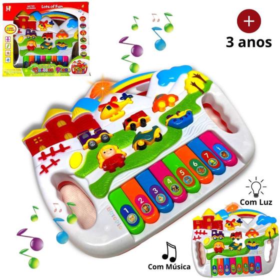 Imagem de Piano Infantil Musical Teclado Bebê Com Som Luz Brinquedo