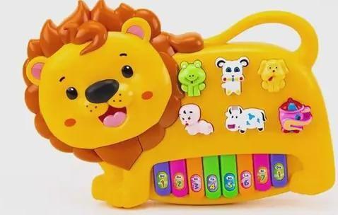 Imagem de Piano Infantil Teclado Leão Com Sons De Bicho Animal Criança Piano Infantil Teclado Leão Com Sons De Bicho Animal .