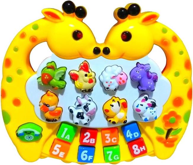 Imagem de Piano Musical Baby de Girafa Som de Animais Letras e Números