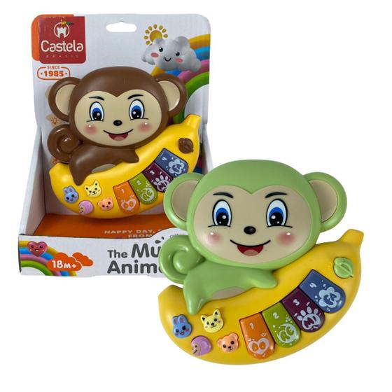 Imagem de Piano Musical Educativo Macaquinho com Luzes e Sons - Castela