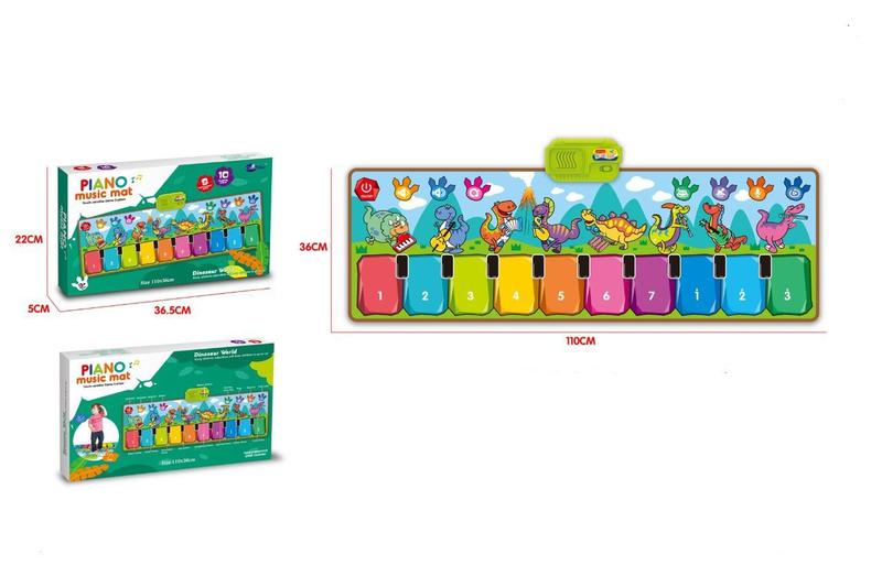 Imagem de Piano Musical Tapete Bebe Teclado Infantil Educativo Dino