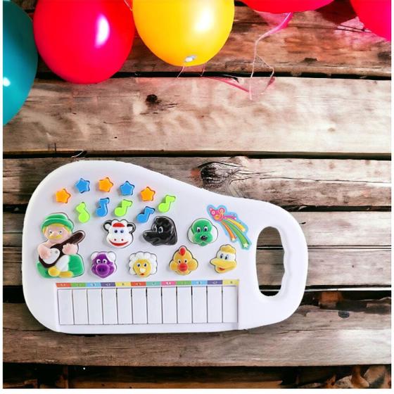 Imagem de Piano Musical Teclado Brinquedo Com Sons da Fazendinha Bichos Para Crianças 