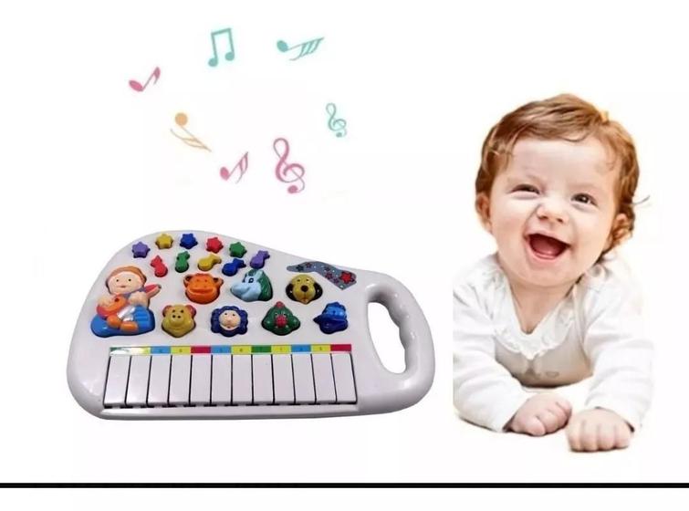 Imagem de Piano Teclado Animal Brinquedo Infantil Sons Fazenda Sitio