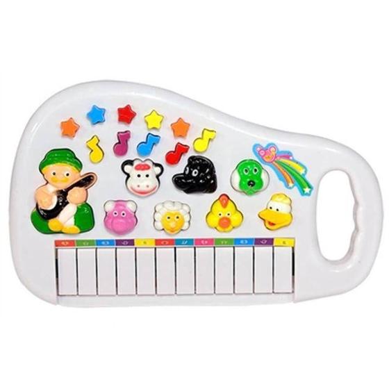 Imagem de Piano Teclado Animal Brinquedo Infantil Sons Fenda Sitio