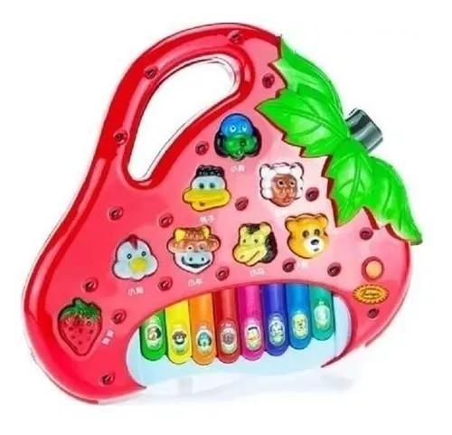 Imagem de Piano Teclado Infantil Bebê Bichos Musical Moranguinho