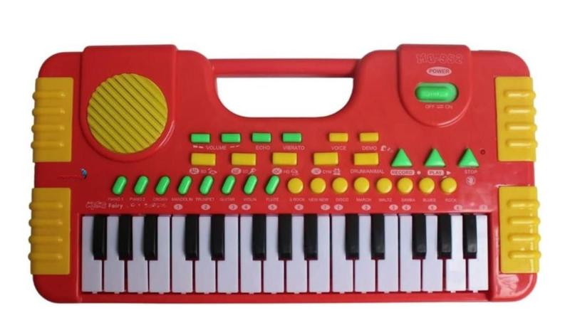 Imagem de Piano Teclado Infantil Com 31 Teclas Vermelho Red  Grava e Reproduz Pronta entrega