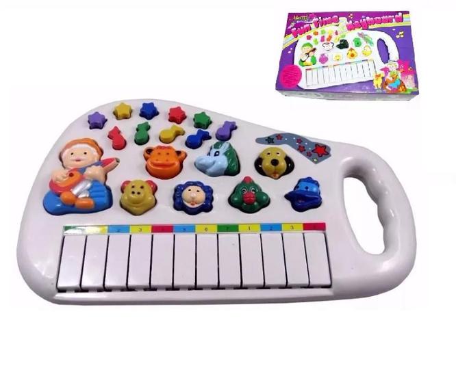Imagem de Piano Teclado Musical Bichos Infantil Sons Eletrônico