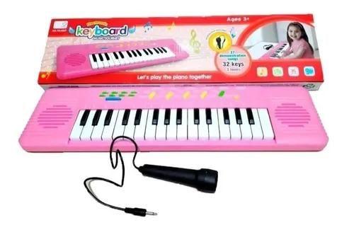 Imagem de Piano Teclado Musical Infantil Microfone Eléctrico Karaokê( ROSA)