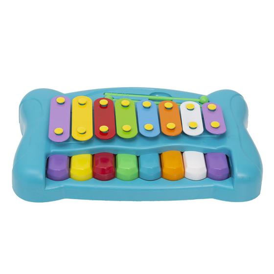 Imagem de Piano Xilofone 2 x 1 Interativo Educativo 16 Teclas Homeplay