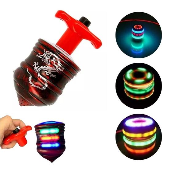 Imagem de Pião Sonoro com Led Colorido Musical com lançador Incluso