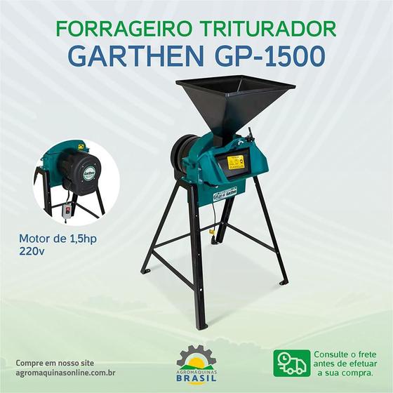 Imagem de Picador e Triturador Forrageiro GP-1500 c/ Motor 1,5CV 220V/60HZ Monofásico