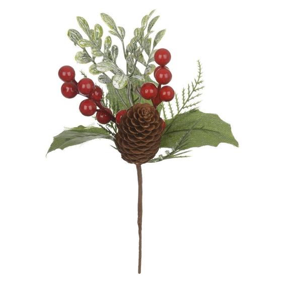 Imagem de Pick Berry Com Pinha Vermelho 21cm