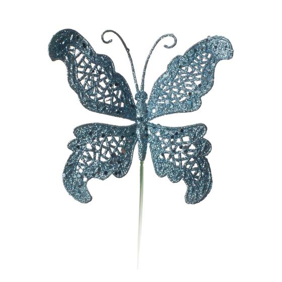 Imagem de Pick Borboleta com Glitter Azul Claro - 1 Un - Cromus: 1316466