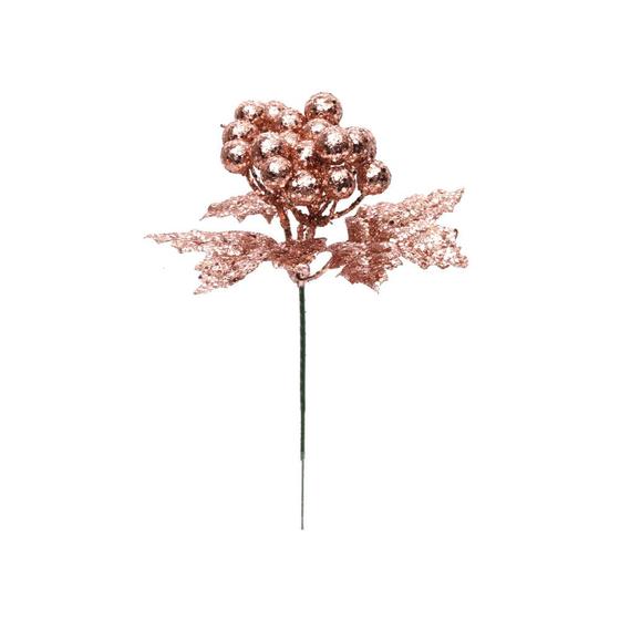 Imagem de Pick Folhas e Frutas Glitter Rose Gold - Cromus: 1922501