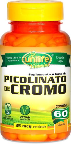 Imagem de Picolinato de Cromo Unilife 60 cápsulas de 500mg