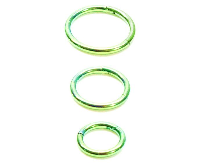 Imagem de Piercing Argola Articulada Click 1.2mm em Titânio Verde Anodizado