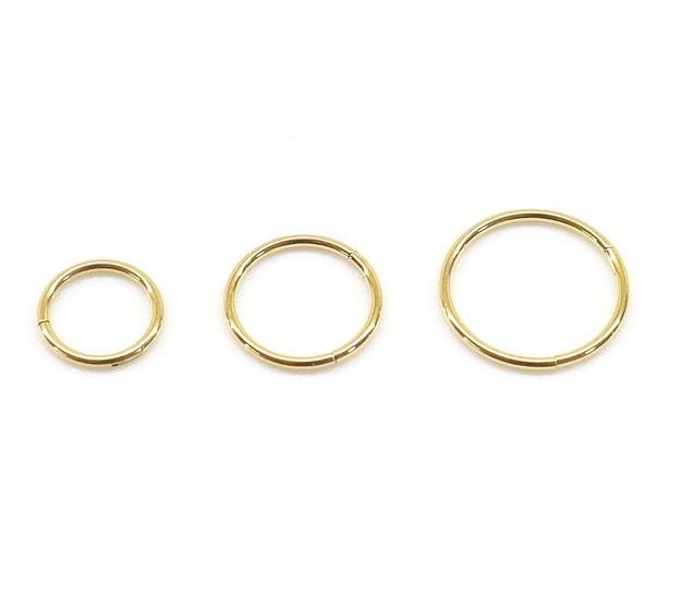 Imagem de Piercing Argola Articulada em Aço Cirúrgico PVD Dourado 0.8mm para Aba Nasal- Fininha