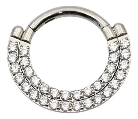 Imagem de Piercing Argola Click Para Septo Dupla Com Pedra Cristal