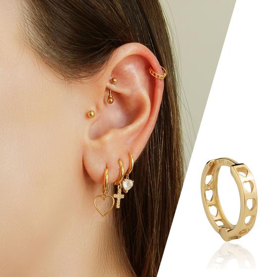 Imagem de Piercing Argola De Ouro 18k Click Com Trava Hélix Cartilagem