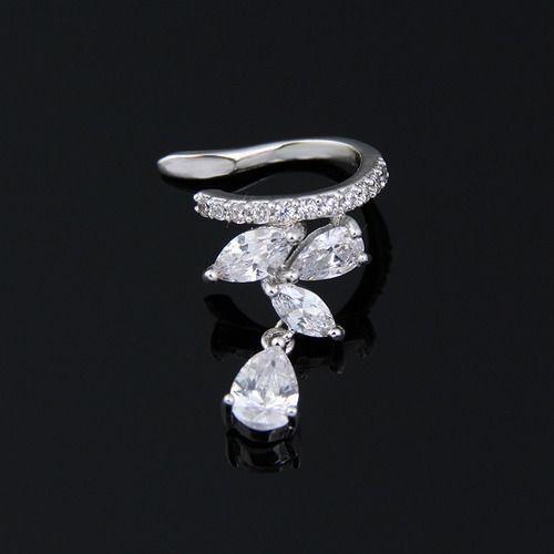Imagem de Piercing Argola Falso Fake Pressão Pedra Zircônia Orelha