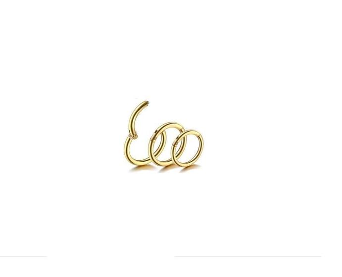 Imagem de Piercing Argola Titânio Septo Helix Cartilagem 10 Mm Dourado