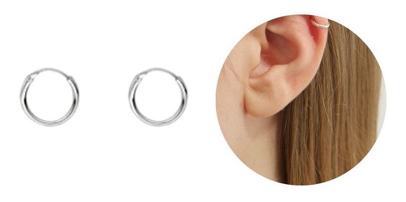 Imagem de Piercing Cartilagem Brinco 1 Par De Argola 6 Mm Prata 925