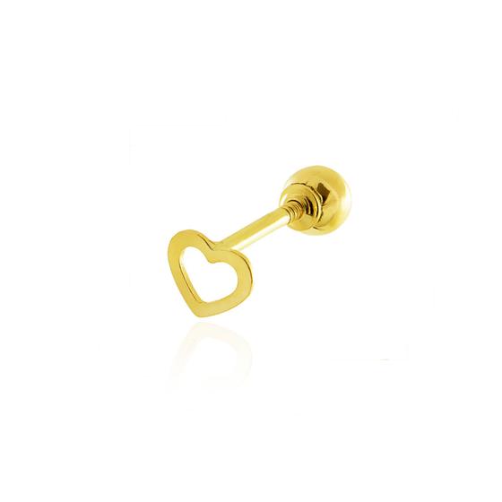 Imagem de Piercing Cartilagem Ouro 18k Coração Vazado Liso PR-024