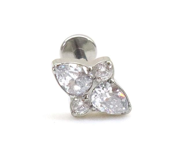 Imagem de Piercing Cluster em Titânio G23 com Pedras Zircônias Roxa ou Transparente