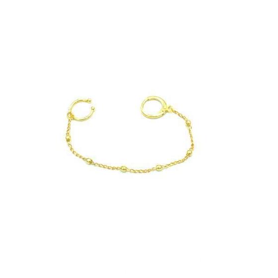 Imagem de Piercing Com Corrente De Bolinhas Folheado Em Ouro 18K