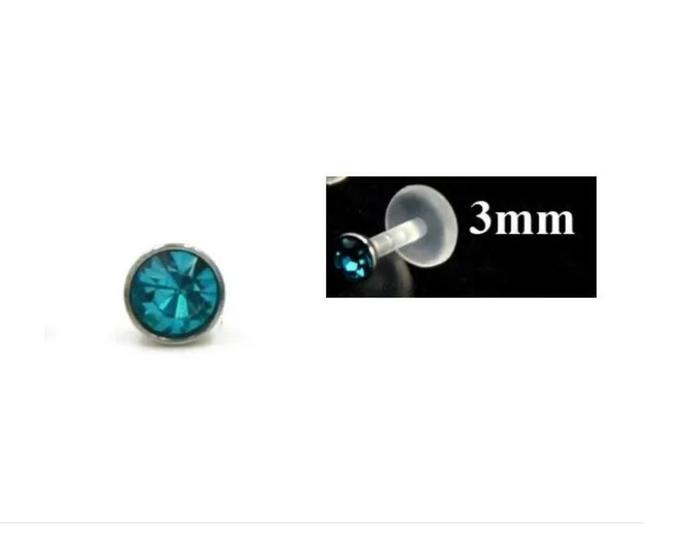 Imagem de Piercing De Helix Tragus Labrete Siliconte Ponte Luz Verde