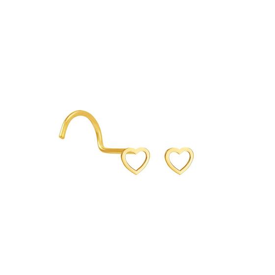 Imagem de Piercing de Nariz em Ouro 18K Coração - AU5332