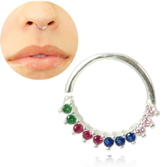 Piercing De Orelha Ou Nariz Argola Cravejada Zirconia Lojas La+Ny