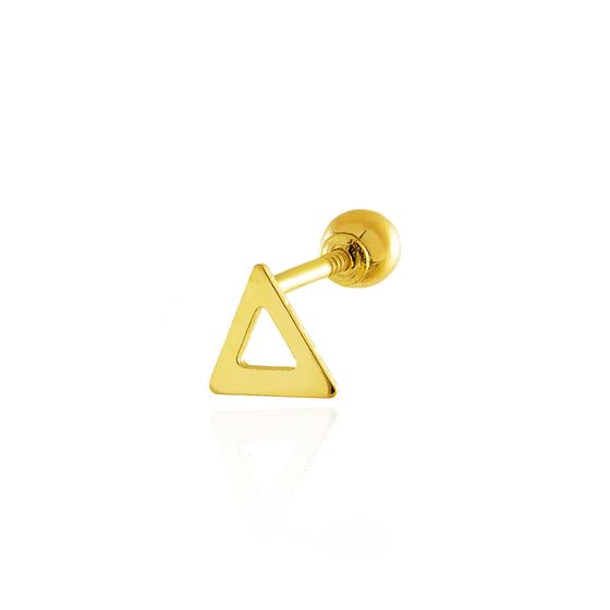 Imagem de Piercing de Orelha Ouro 18k Triangulo Vazado Liso PR-022