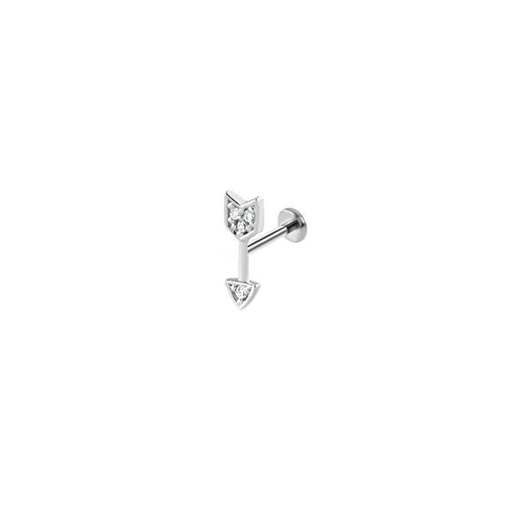 Imagem de Piercing de Orelha Prata 925 Flecha Cravejada 11,4 mm