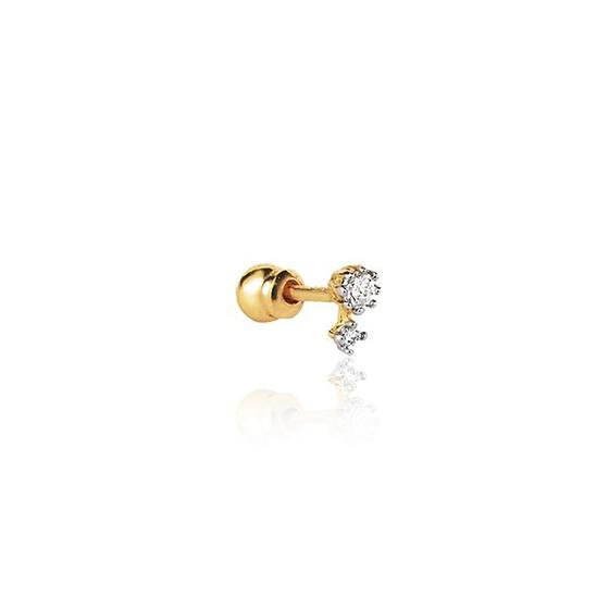 Imagem de Piercing de Ouro 18k Tragus Cartilagem Helix Com Diamantes