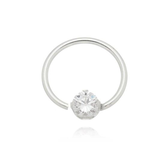 Imagem de Piercing de Prata Argolinha com pedra de Prata 925