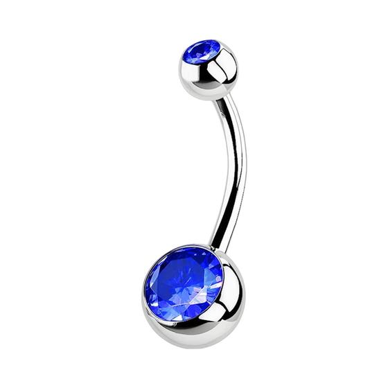 Imagem de Piercing de Umbigo G23 Titanium - Anel com Cristal e Barra Curva