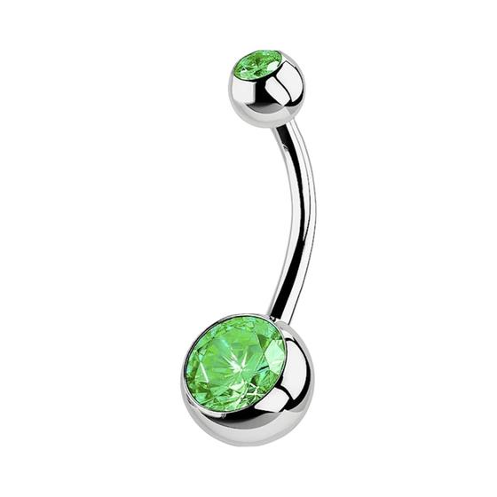 Imagem de Piercing de Umbigo G23 Titanium - Anel com Cristal e Barra Curva