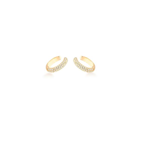 Imagem de Piercing Encaixe Banhado a Ouro com 3 Colunas de Zircônias