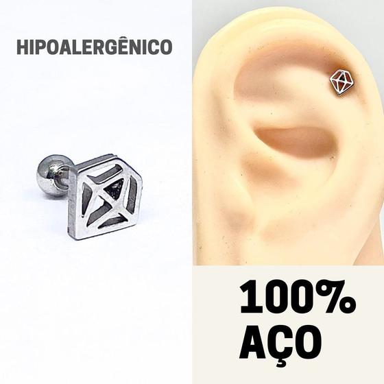 Imagem de Piercing hélix diamante 100% aço  (onp1061)