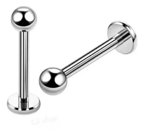 Imagem de Piercing Labret 10mm Boca Tragus Lábio Aço Cirúrgico Bolinha