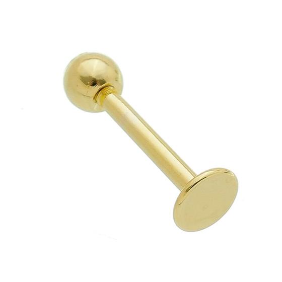 Imagem de Piercing Labret Bolinha Placa disquinho labio boca em  Ouro 18K k035 25809